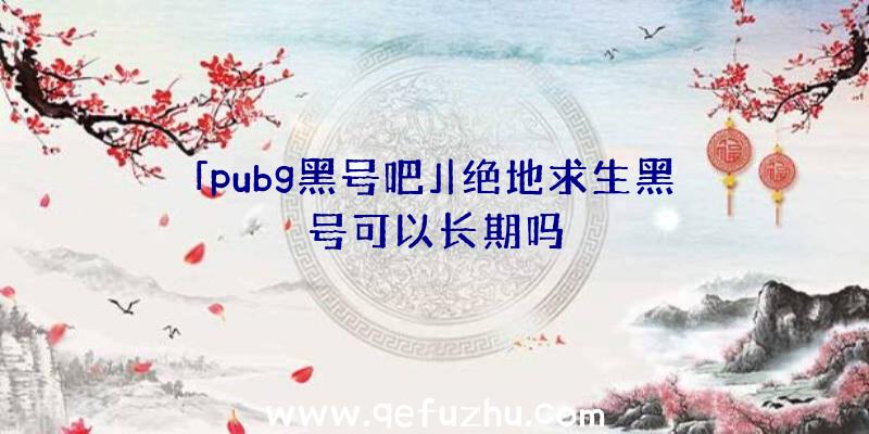 「pubg黑号吧」|绝地求生黑号可以长期吗